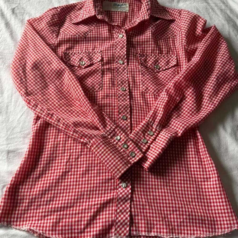 Wrangler Authentic Western Shirt Red Gingham Made in USA